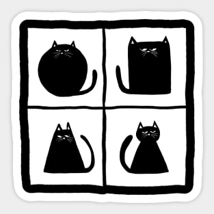 Cats in the box - B&W Sticker